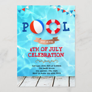 invitation à 4 juillet piscine