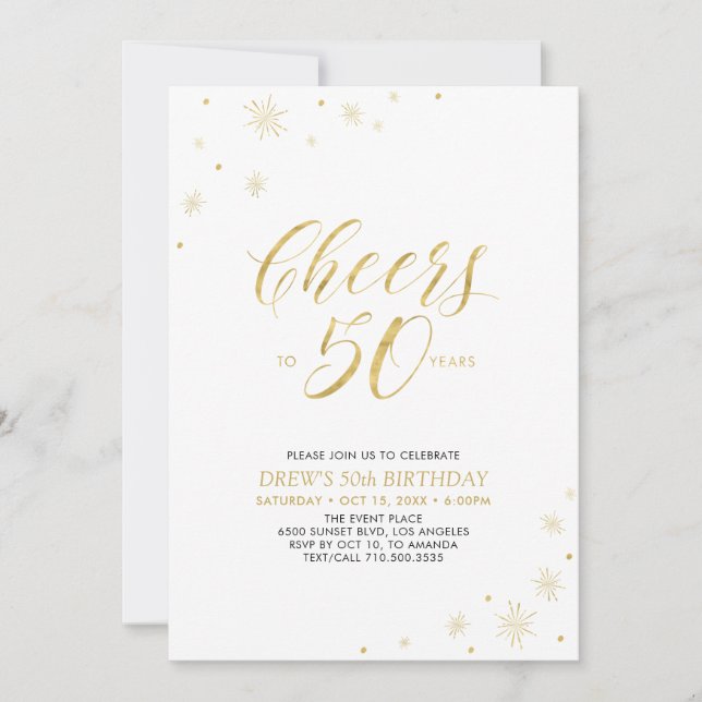 Invitation À 50 ans, santé | Fête d'anniversaire 50 ans moder (Devant)