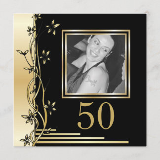 Invitation à 50e anniversaire de floraison noire e