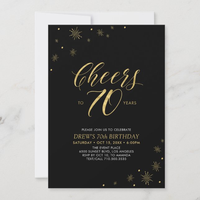 Invitation À 70 ans, félicitations | Fête d'anniversaire 70 a (Devant)