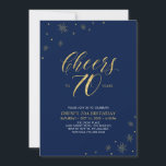 Invitation À 70 | Gold & Navy 70th Birthday Party<br><div class="desc">Fêtons votre journée spéciale avec cette élégante invitation à la fête du 70e anniversaire. Ce design présente une typographie dorée chic "Cheers to 70 years" et des éléments dorés avec un arrière - plan bleu marine. Vous pouvez customiser le texte et la couleur arrière - plan. D'autres articles de fête...</div>