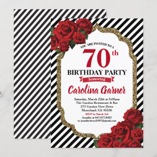 Invitation à 70e anniversaire de la Red Rose pour