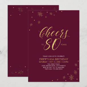 Invitation À 80 ans, félicitations   Fête d'anniversaire 80 a