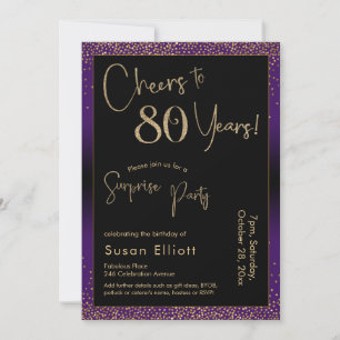 Invitation À 80 Ans, Félicitations ! Fête d'anniversaire surp