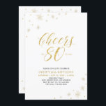 Invitation À 80 | Gold & White 80th Birthday Party<br><div class="desc">Fêtons votre journée spéciale avec cette élégante invitation à la fête du 80e anniversaire. Ce design présente une typographie or chic "Cheers to 80 years" et des éléments or. Vous pouvez customiser le texte et la couleur arrière - plan. D'autres articles de fête correspondants sont disponibles dans ma boutique BaraBomDesign....</div>