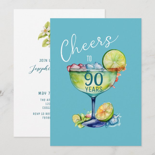 Invitation À 90 ans, anniversaire de référence  (Devant / Derrière)