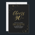 Invitation À 90 | Gold & Black 90th Birthday Party<br><div class="desc">Fêtons votre journée spéciale avec cette élégante invitation à la fête du 90e anniversaire. Ce design présente une typographie or chic "Cheers to 90 years" et des éléments or avec un arrière - plan noir. Vous pouvez customiser le texte et la couleur arrière - plan. D'autres articles de fête correspondants...</div>