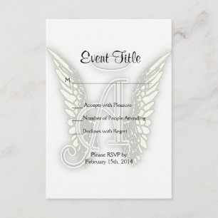 Invitation A - Ange Alphabet Lettre Initiale Ailes Halo