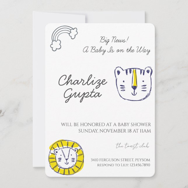 Invitation A Baby Is on the Way Baby Shower  (Devant)