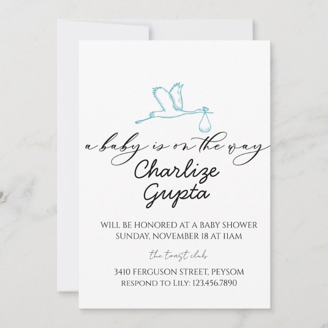 Invitation A Baby Is on the Way Baby Shower  (Devant)