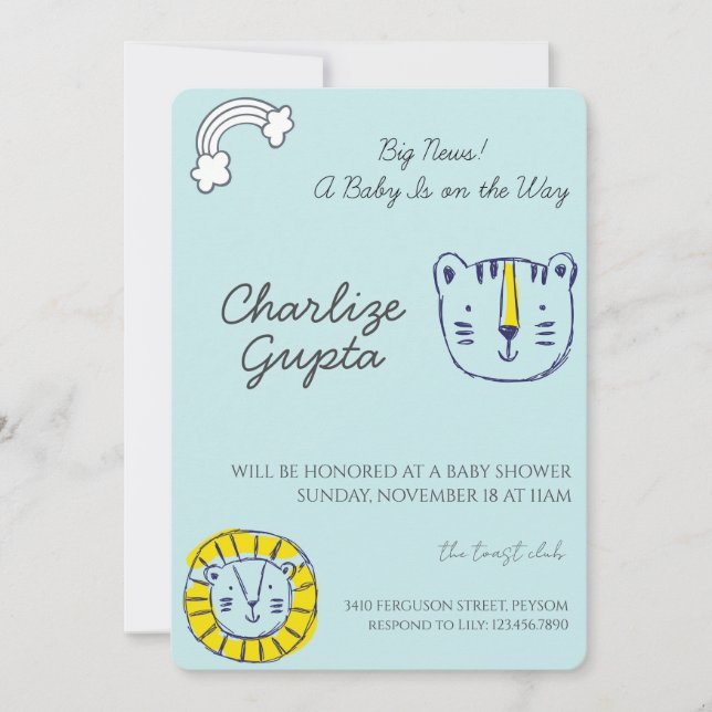 Invitation A Baby Is on the Way Baby Shower  (Devant)