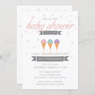 Invitation à Baby shower de crème glacée - C'est u