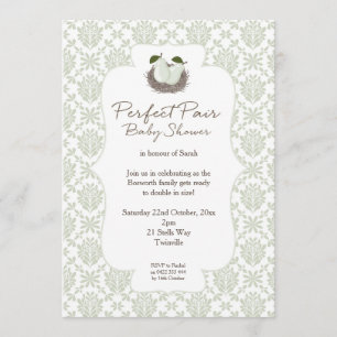 Invitation à Baby shower jumeaux Parfait