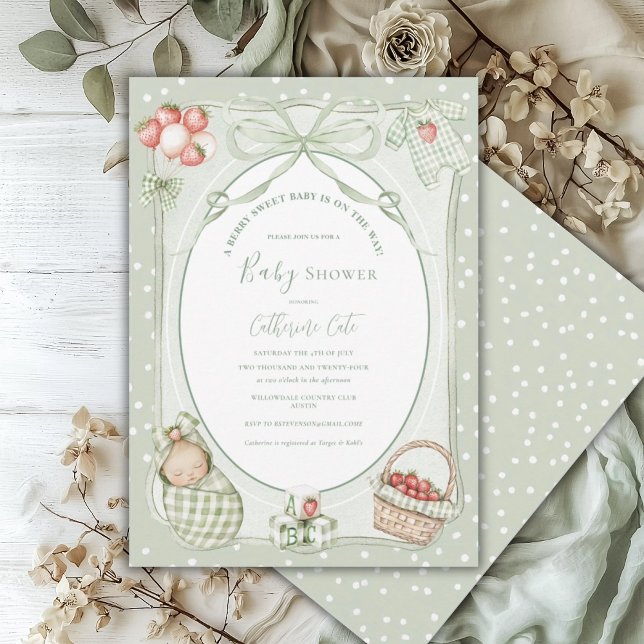 Invitation A Berry Sweet Baby Cute Baby Shower (Créateur téléchargé)