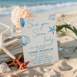 Invitation À bientôt bébé Les coquillages côtiers Baby Shower