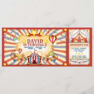 Invitation à billets pour l'anniversaire du Cirque
