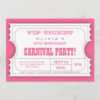 Invitation à billets pour le Carnaval du Cirque