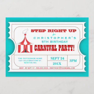 Invitation à billets pour le Carnaval du Cirque