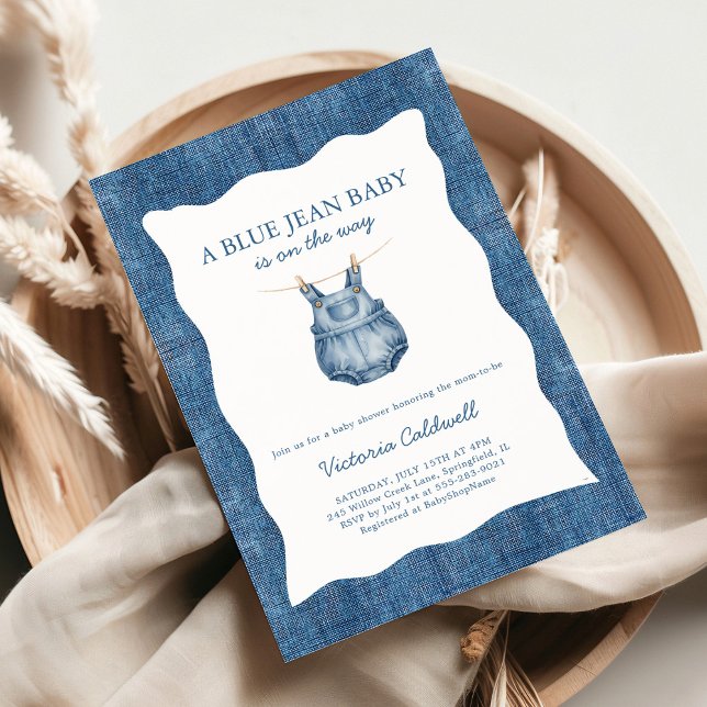 Invitation A Blue Jean Baby Denim Baby Shower (Créateur téléchargé)