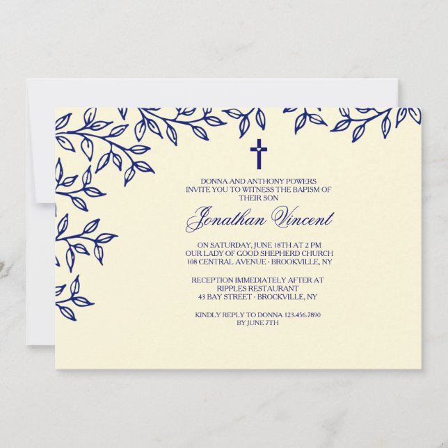 Invitation à bordure de feuille (Devant)