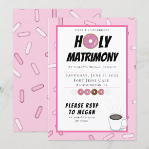 Invitation à Brunch de Donut Rose Double Personnal