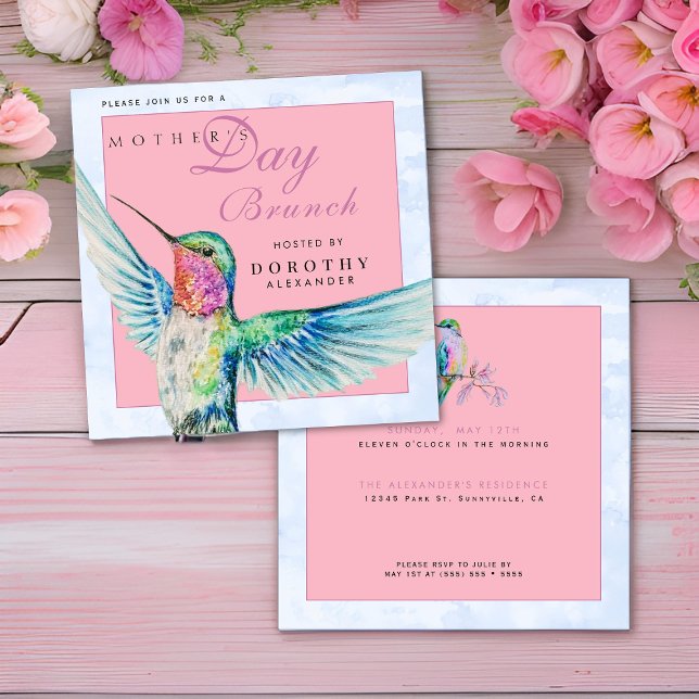 Invitation à Brunch de la Fête des Mères de Colibr (Créateur téléchargé)
