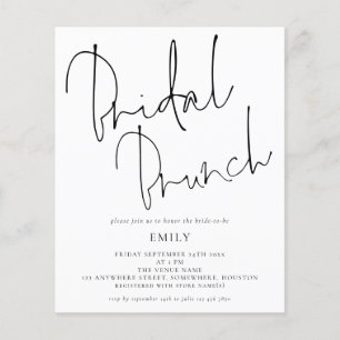 Invitation à Brunch Fête des mariées de script bud