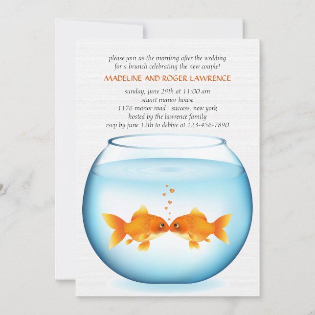 Invitation à Brunch Mariage du Goldfish Bowl (Devant)