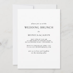 Invitation à Brunch Mariage minimaliste classique