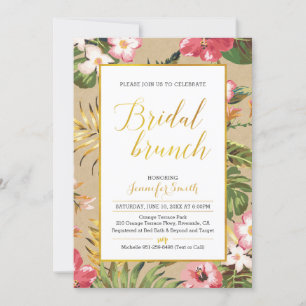 Invitation à Brunch nuptial Kraft Tropical