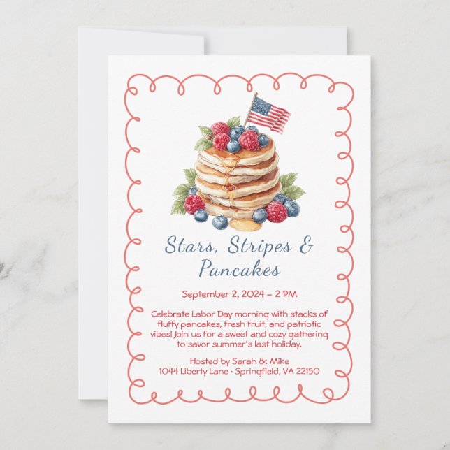 Invitation à Brunch Pancake Day - Patriotique (Devant)