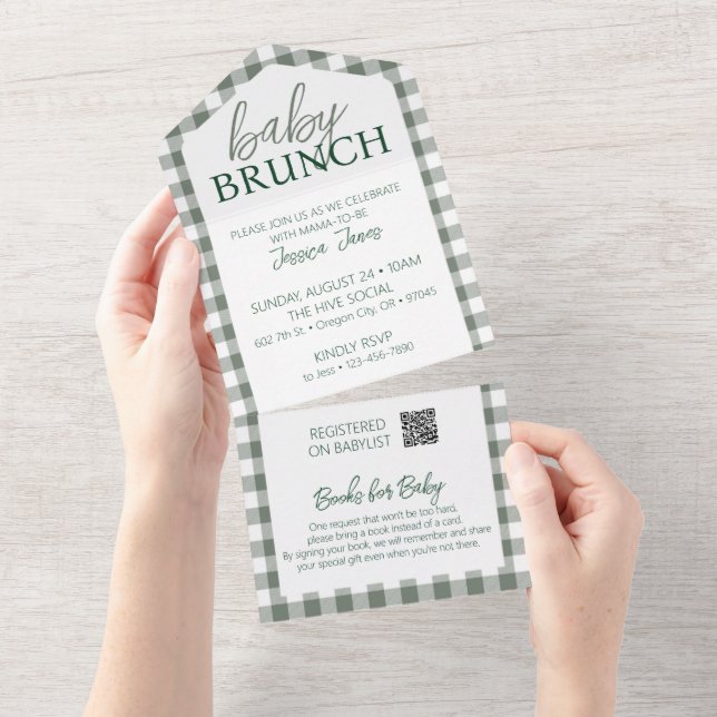 Invitation à Brunch pour bébés - Éteins pour livre (Déchirure)