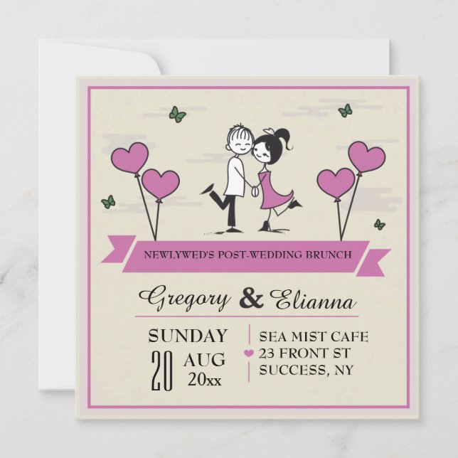 Invitation à Brunch, un Mariage (Devant)