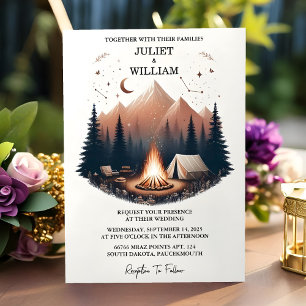 Invitation À Cabine Forest Wood Sky Tree Camping Mariage
