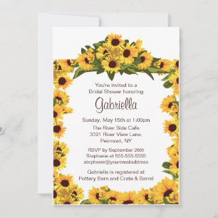 Invitation à cadre de tournesol élégant