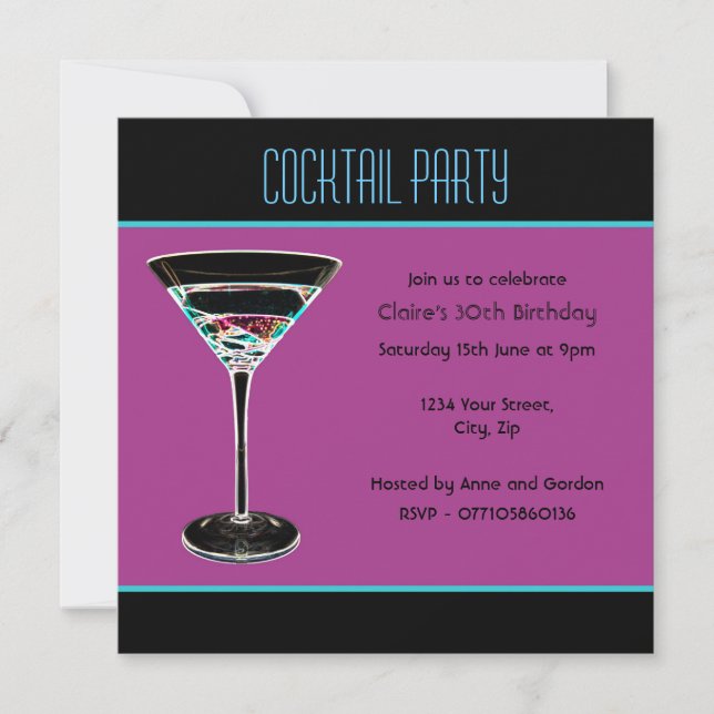 Invitation à cocktail personnalisée (Devant)
