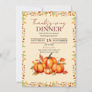 Invitation A Cozy Thanksgiving Dinner Partie