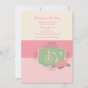 Invitation à cycle vintage