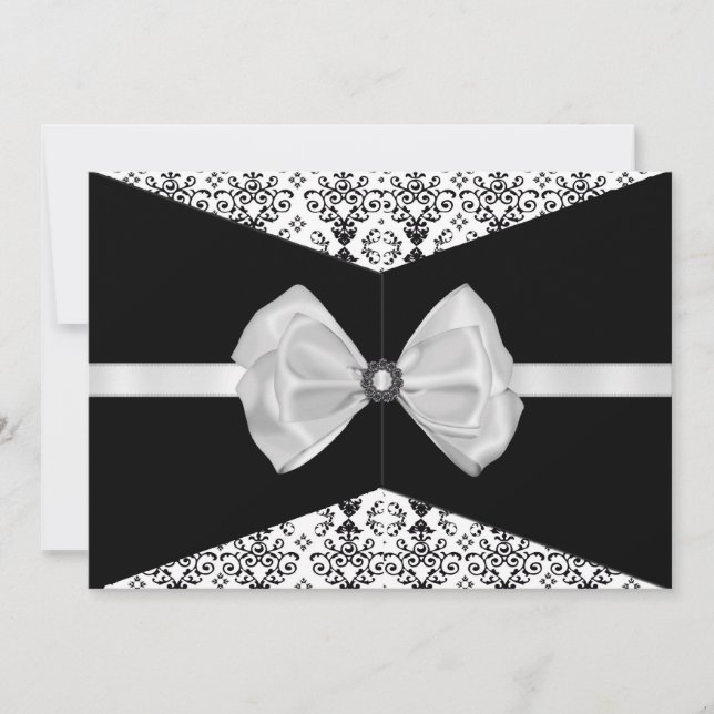 Invitation à damas bitumineux [noir et blanc] (Devant)