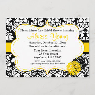 Invitation à Damas jaune noir