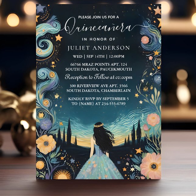 Invitation À Dark Fun Star Prom Starry Night Sky Quinceanera (Créateur téléchargé)