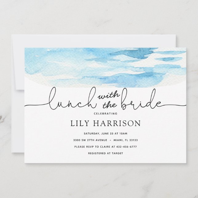 Invitation à déjeuner à la plage pour la mariée (Devant)