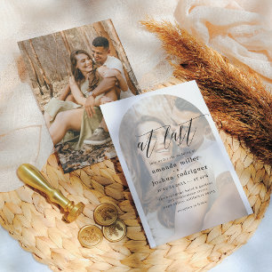 Invitation À Dernier Delicate Calligraphy & Arch Photo Mariag