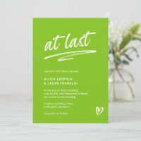 À Dernier Lime Green Typographie Mariage moderne