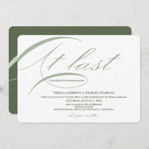 Invitation À dernière Calligraphie Moderne Minimaliste Sage V