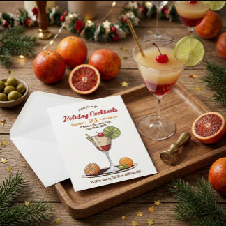 Invitation à des cocktails de fêtes rétro pour la 