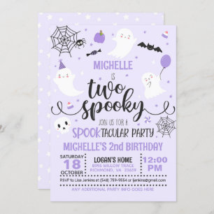 Invitation à deux Anniversaires Éffrayants - Fille