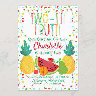 Invitation à deux tii Fruit 2e Anniversaire