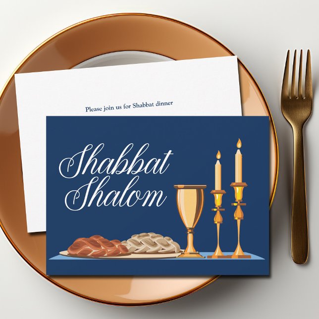 Invitation à dîner familiale juive Shabbat Shalom  (Créateur téléchargé)