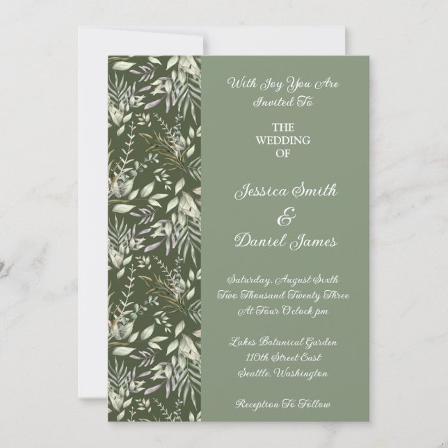 Invitation à Faire-part de mariage botanique (Devant)
